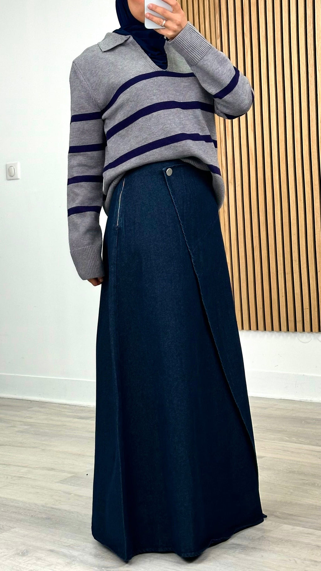 Jupe en jean extra longue