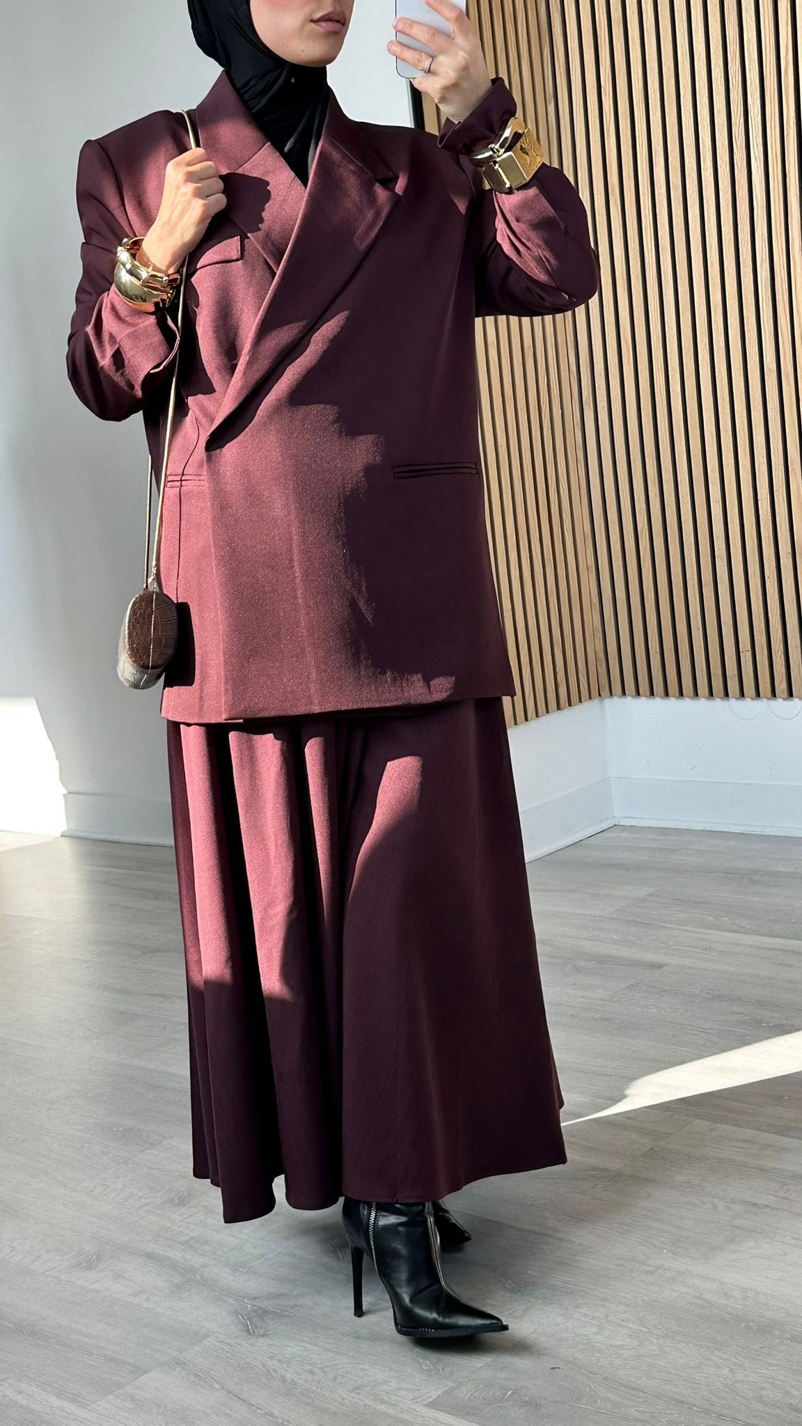 Blazer asymétrique Burgundy