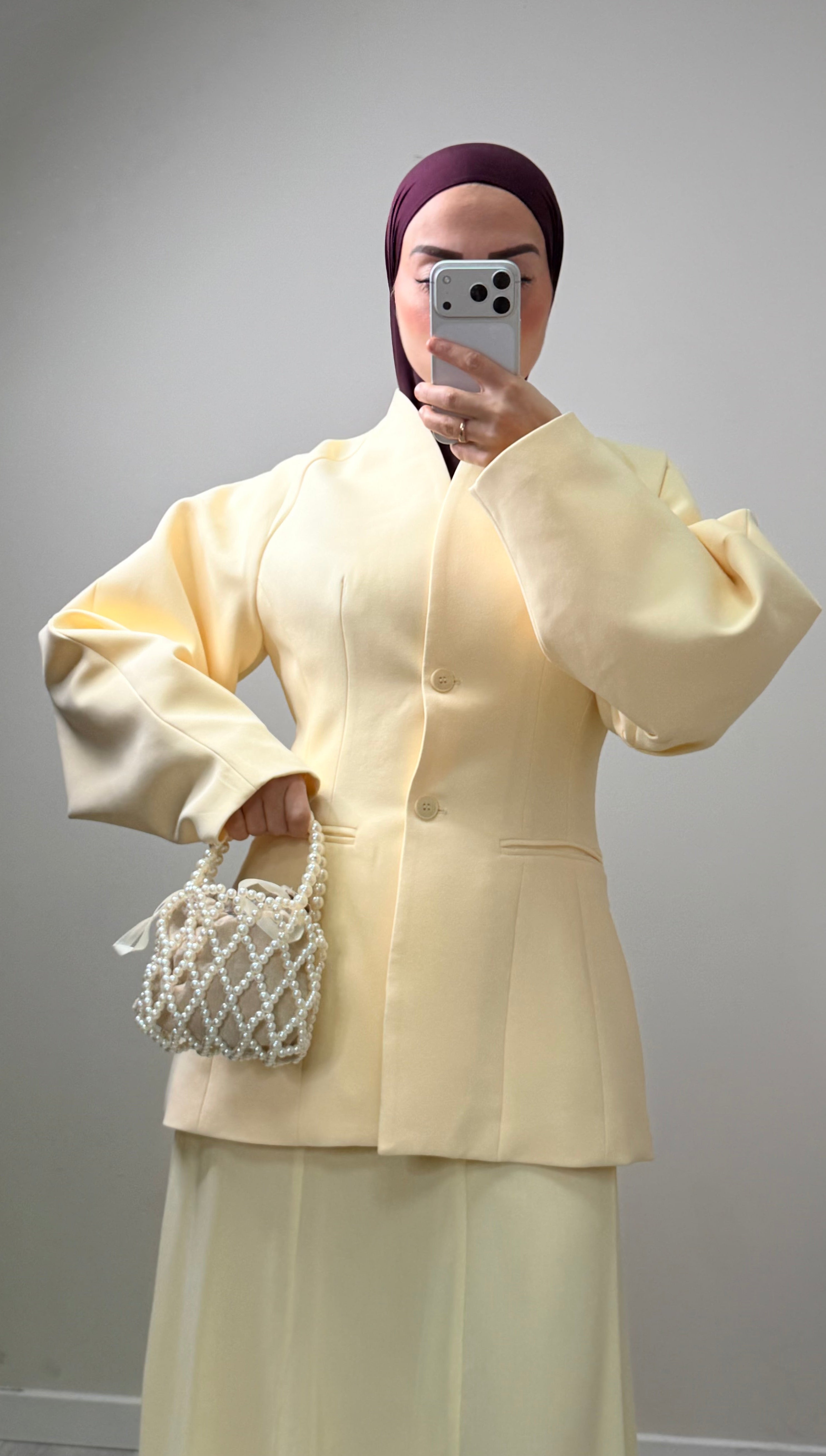 Blazer Ceintré Jaune