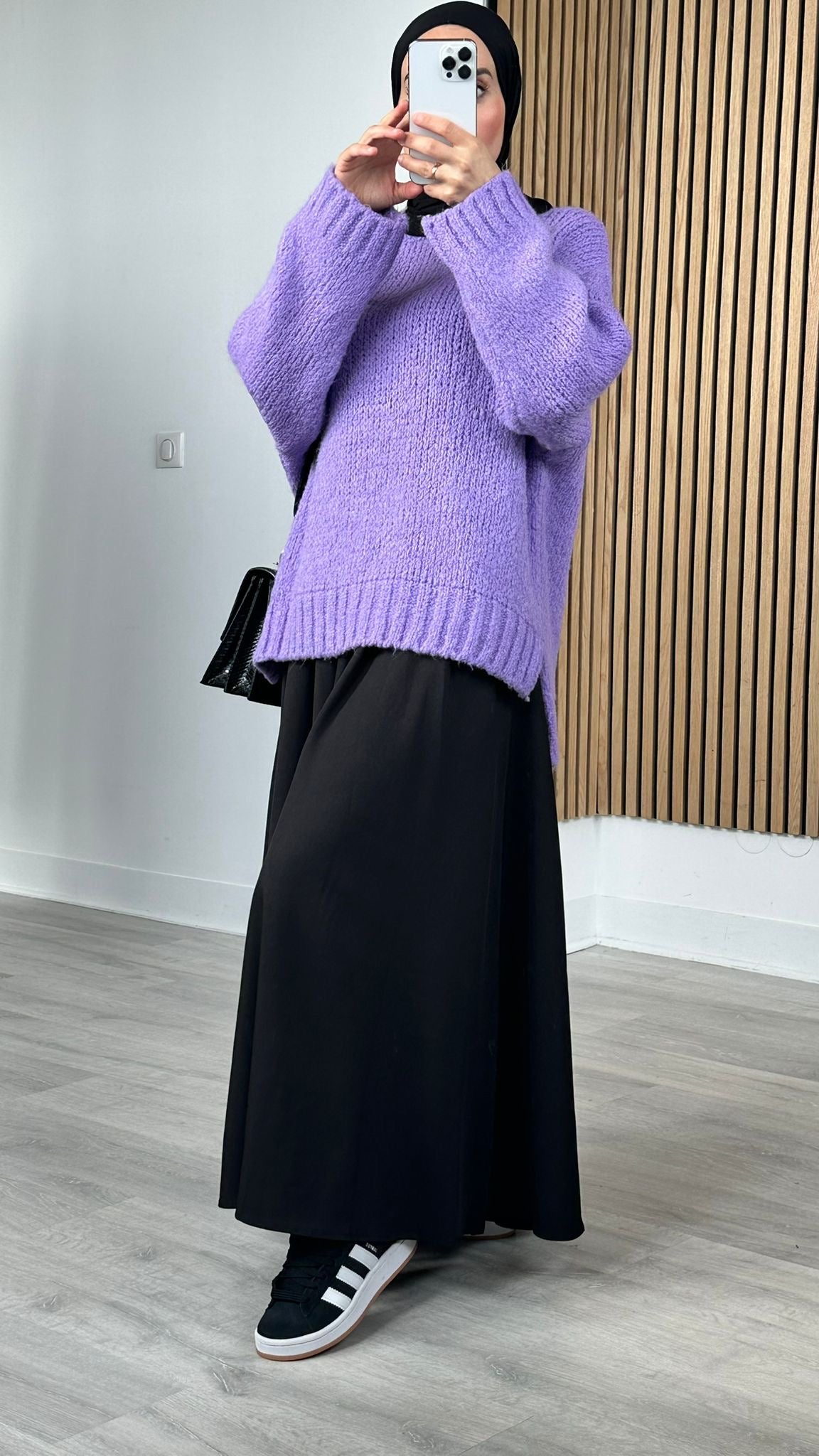 Pull en laine violet
