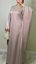 Abaya Taupe satin