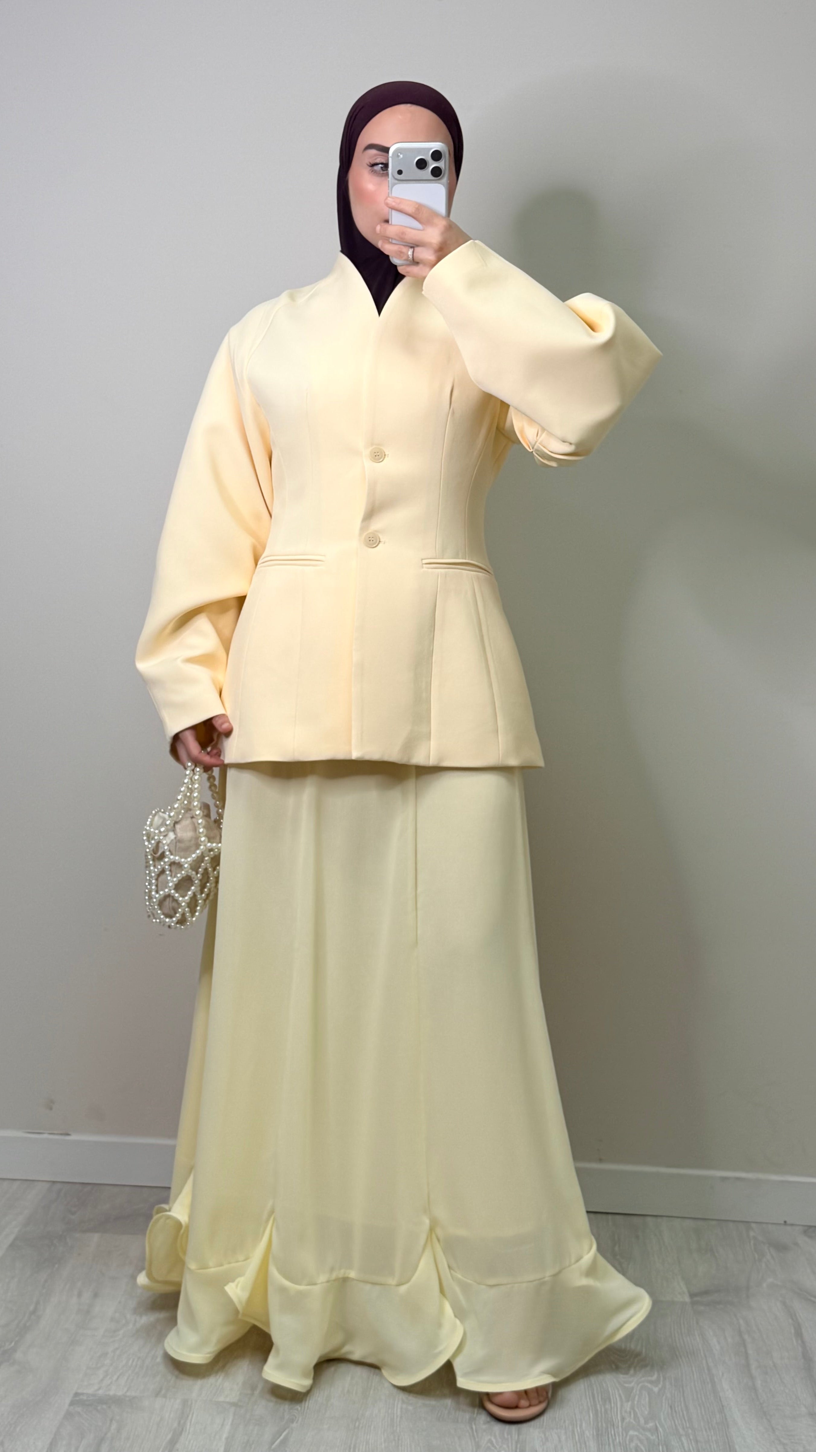 Blazer Ceintré Jaune