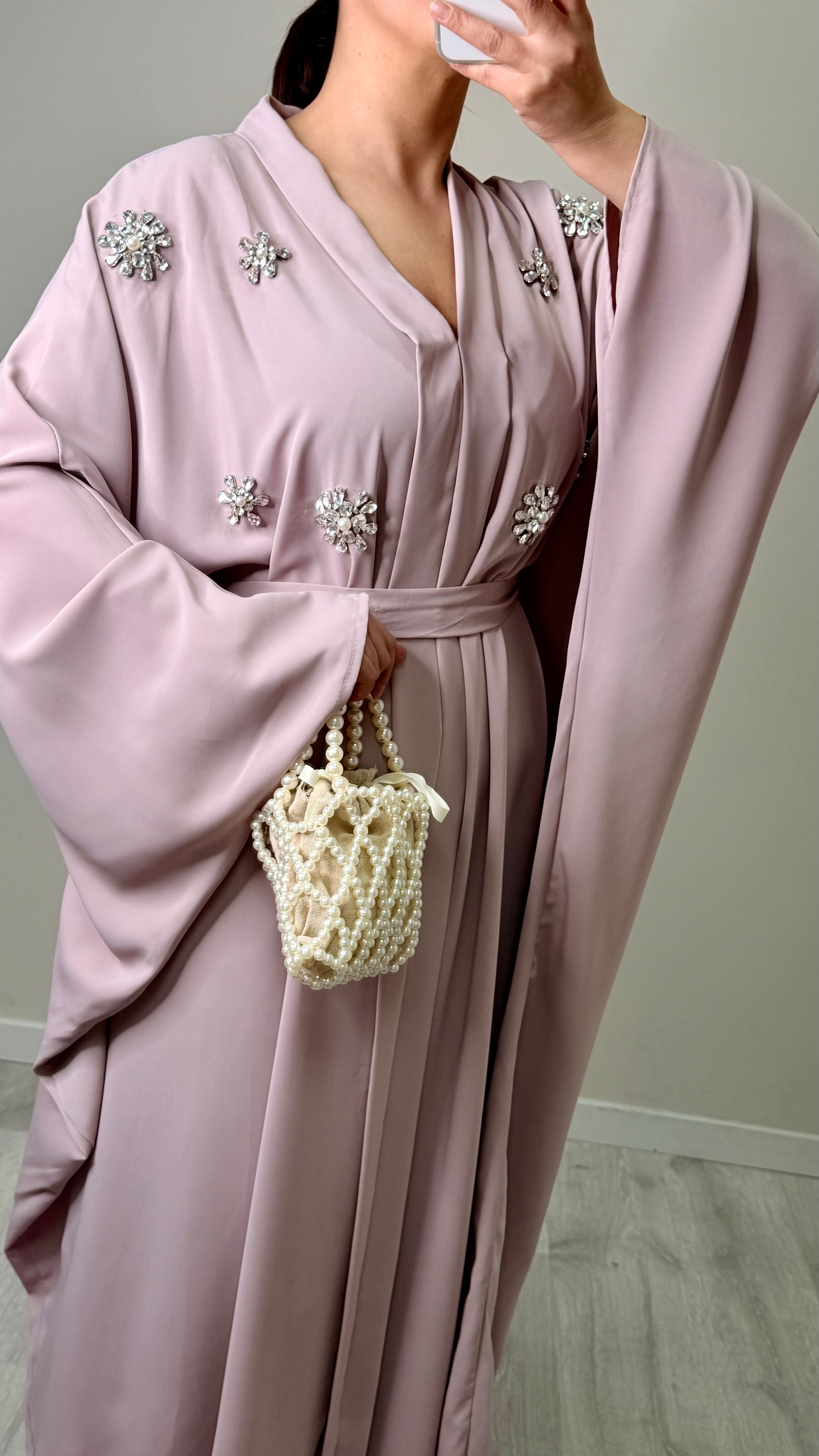 Abaya Strass Rose