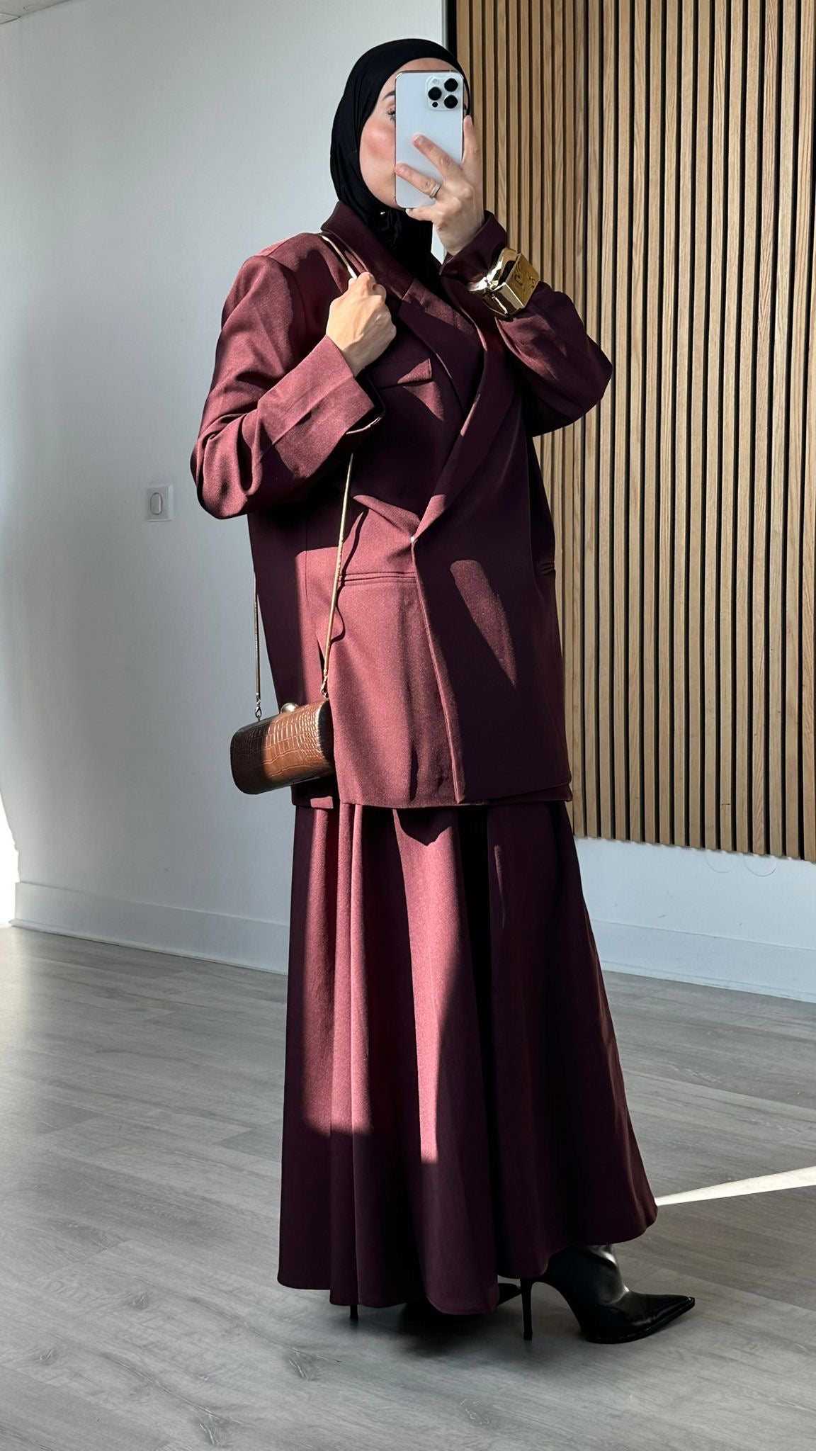 Blazer asymétrique Burgundy
