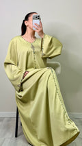 Abaya Satin Verte