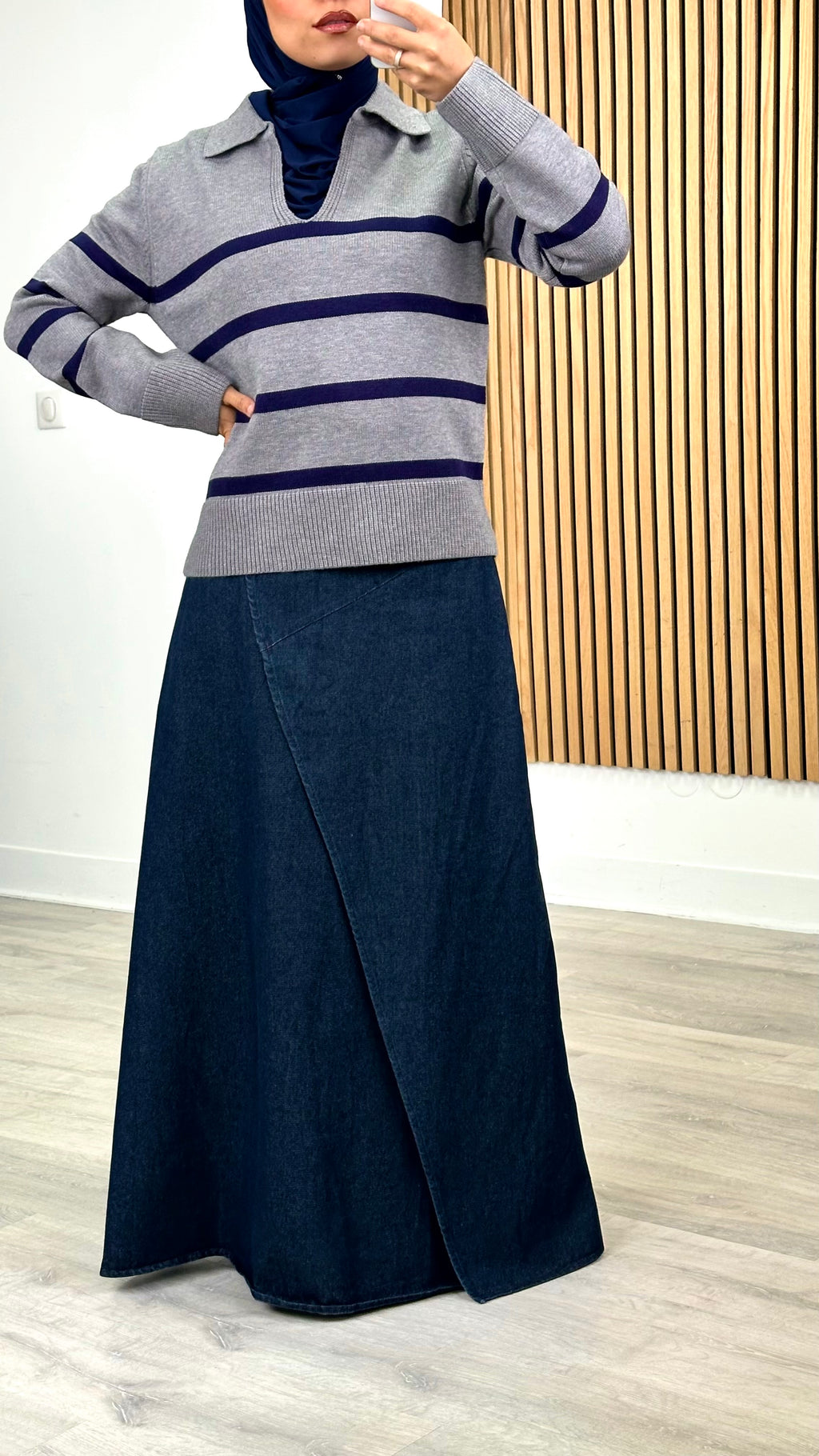 Jupe en jean extra longue