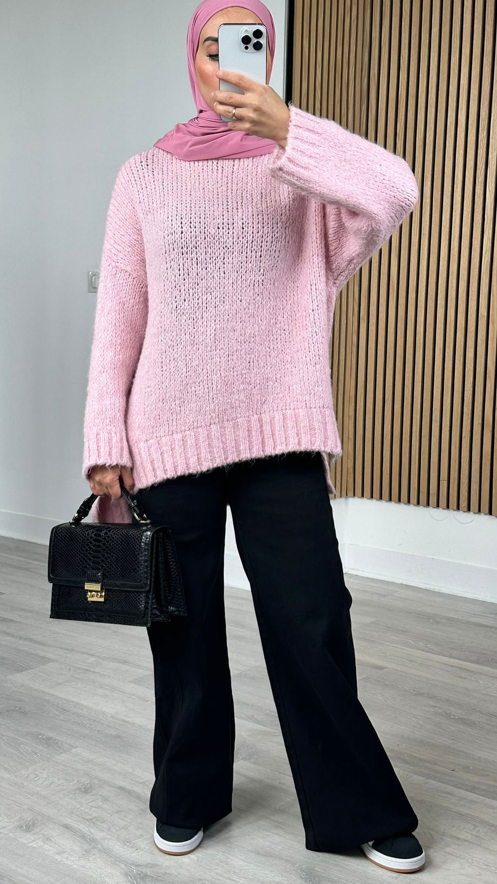 Pull en laine rose