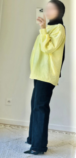 chemise en lin jaune profil